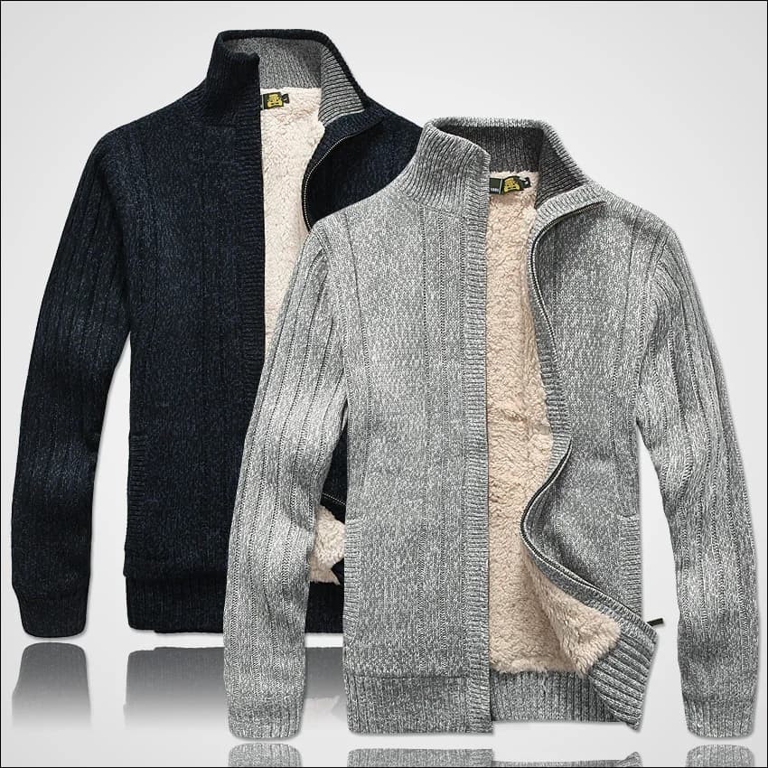 Maglione invernale da uomo Abbigliamento maschile in pile spesso Cardigan casual maglione lavorato a maglia per uomo cappotto caldo 2021