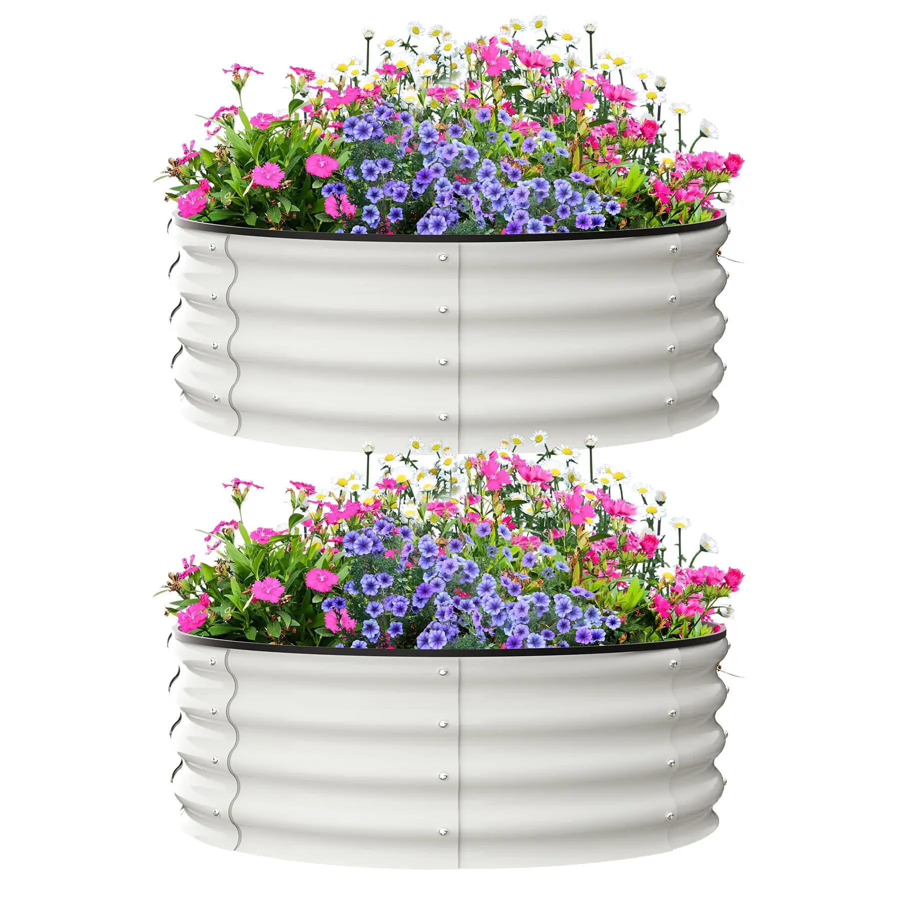 Heavy Duty Galvanized Steel Raised Garden Bed, Large Above Ground Metal Planter Box for Outdoor Vegetables Herbs Flowers –2 Pack