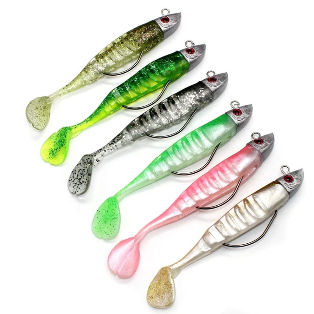 1 pz Jigging Esca Morbida 15g 25g Piombo Testa Jig Pesce T Coda Esche Da Pesca In Acqua Salata Pesca In Mare Esche In Silicone Minnow Luccio Swimbait