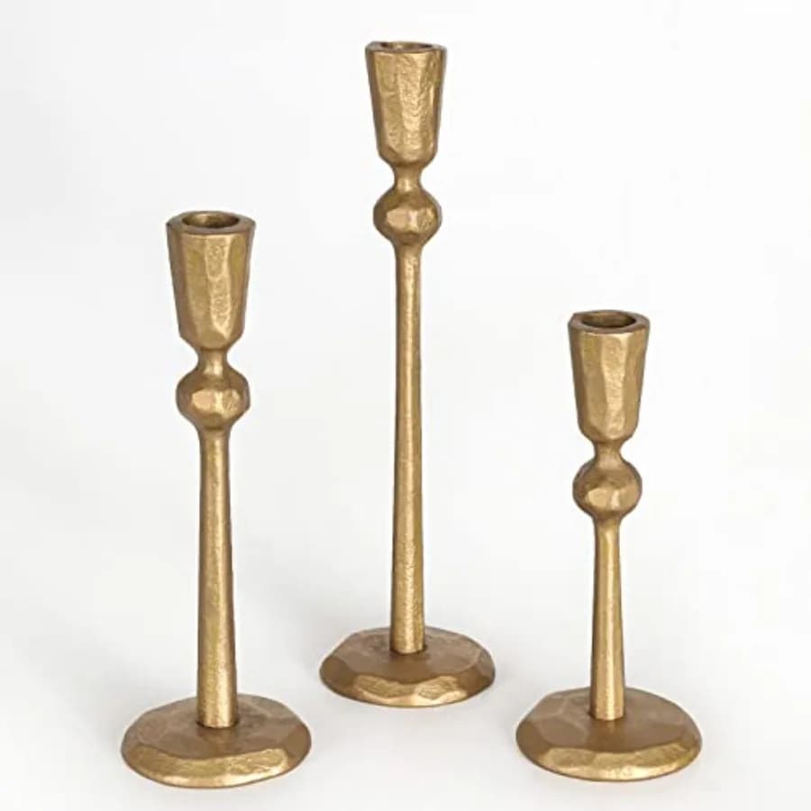 Portacandele in Ferro - Set di 3 Supporti Decorativi per Candele per Matrimoni, Cene e Feste