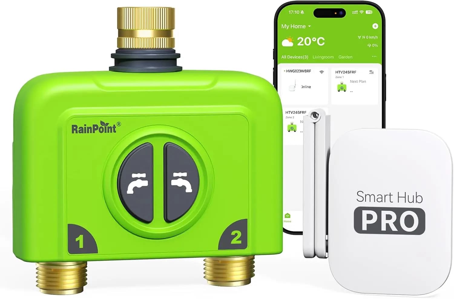 Timer WiFi per Tubo da Giardino, Controller Intelligente a 2 Zone per Irrigazione, Sistema Automatico di Irrigazione a Goccia con Ritardo per Pioggia