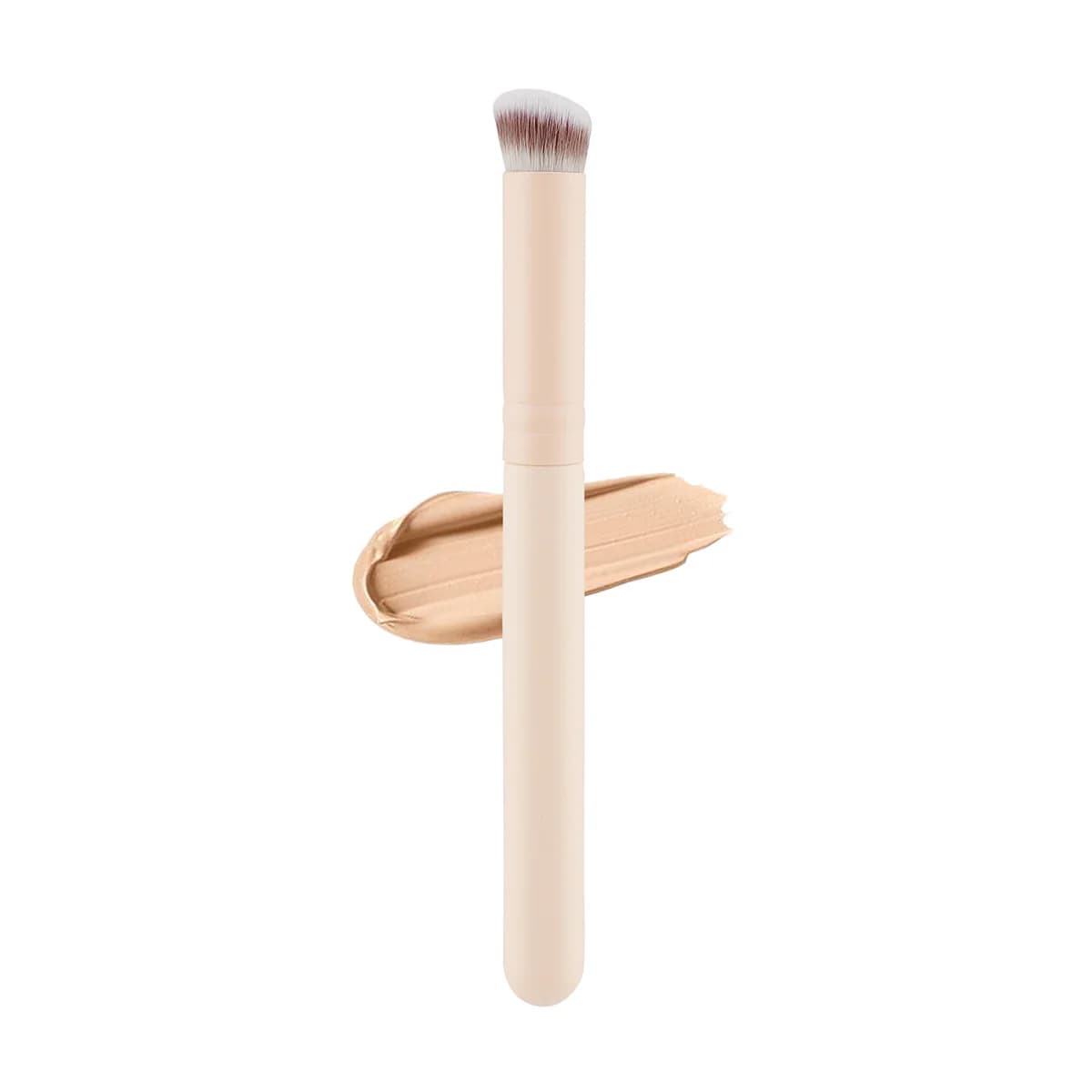 1 professional brush for concealer with beige handle, make-up tool with synthetic bristles for impeccable coverage