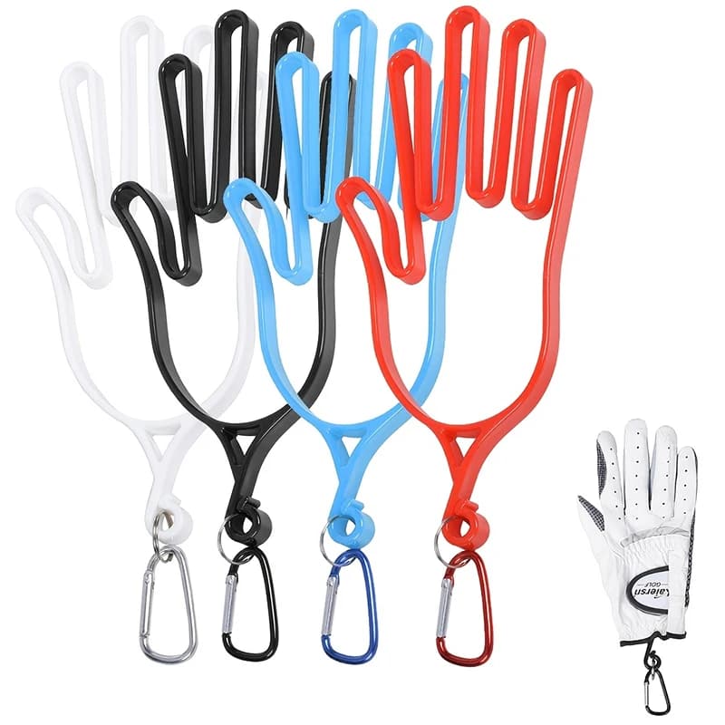 2Pcs Golf Glove Holder with Carabiner ABS Hand Shaped Drying Rack Glove Shaper for Golfers Golf Bag Outdoor Practice Travel