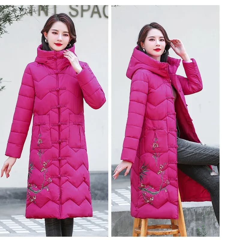 Giacca invernale in cotone imbottito da donna, nuovo stile coreano, cappotto ampio di media lunghezza, capospalla in cotone alla moda