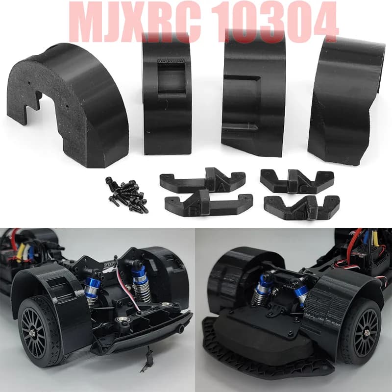 HYPER GO 10304 Parafanghi Anteriori e Posteriori Simulati Adatti per Auto RC 1/10 MJXRC 10304 Fuoristrada ad Alta Velocità