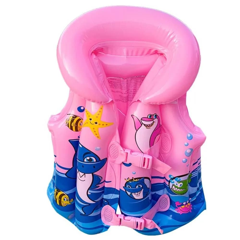 Safety PVC Children Safety Vest Inflatable Adjustable Float Vest Independent Airbags Reusable Kid Life Jackets Water Activities