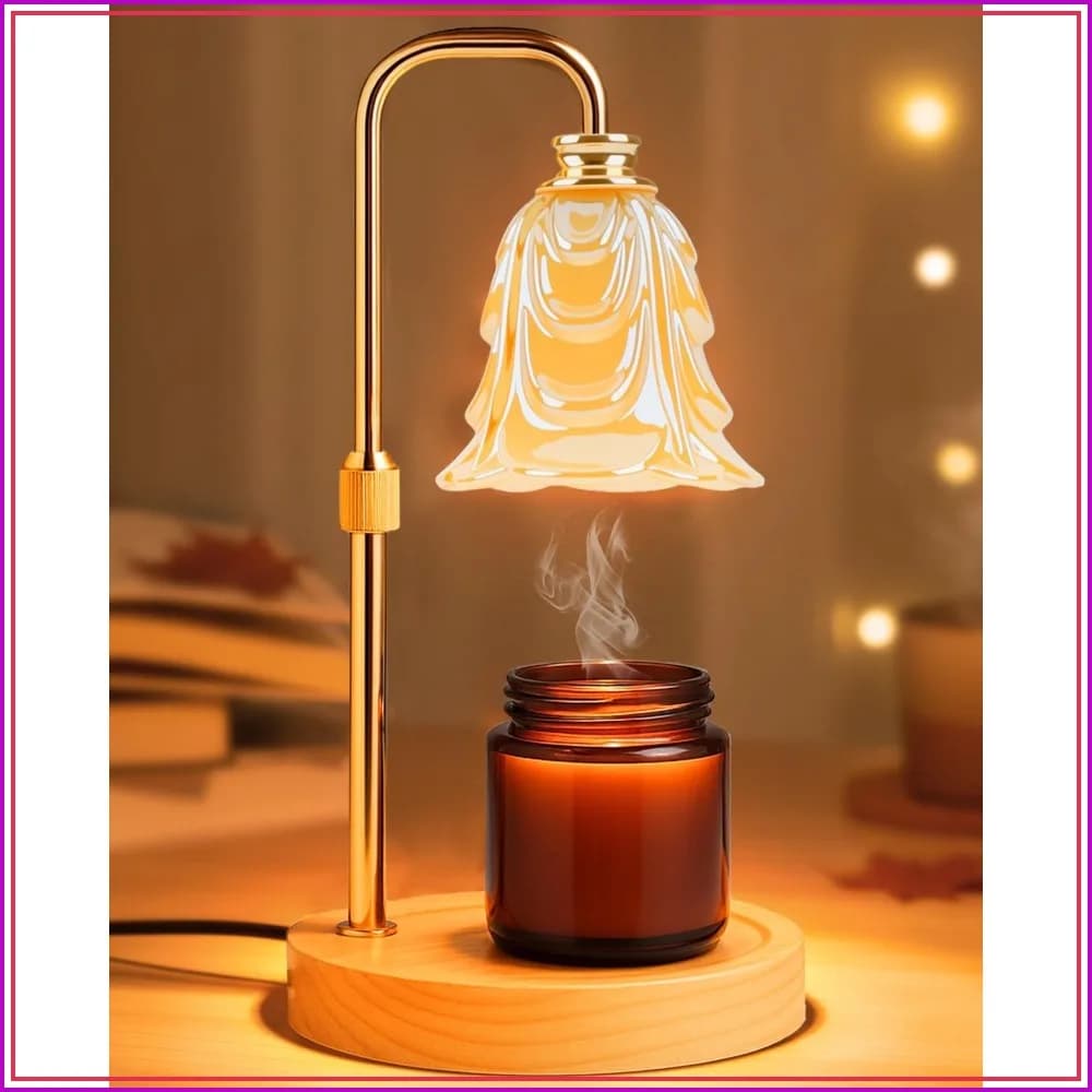 Candle Warmer Lamp with Timer & Dimmer, Electric Wax Warmer for Scented Candles, 5 Brightness Settings, Adjustable Height, Home Decor Gift