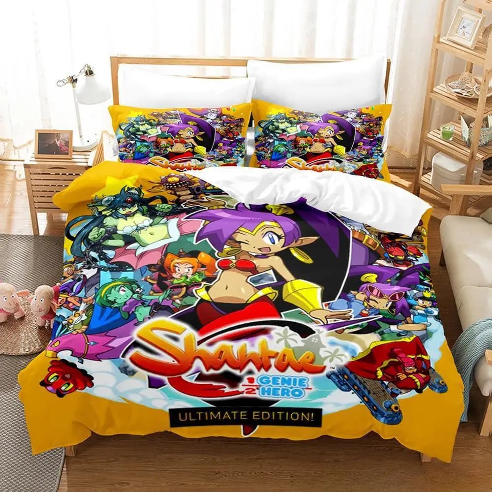 Nuovo Shantae Half-Genie Hero Set biancheria da letto Singolo Twin Completo Queen King Size Set letto per bambini per adulti Set copripiumino per camera da letto Gioco Anime 3D