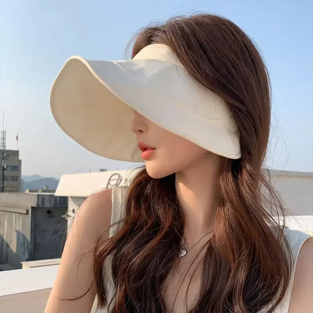 2026 Large-brim Sun Hat Women Summer Empty Top Visor Cap Outdoor UV Protection Hat Female Outdoor Travel Hiking Sunscreen Hats