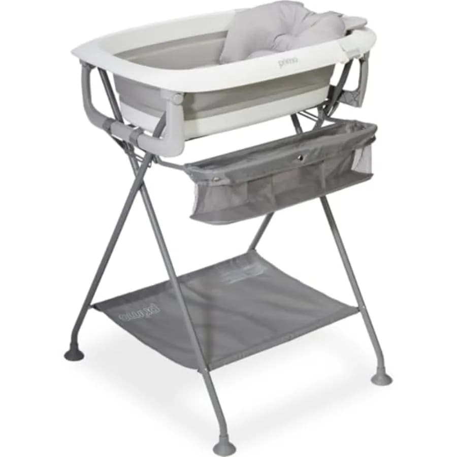 Vasca da Bagno Pieghevole Primo SquishSplash con Supporto Richiudibile e Cuscino Ergonomico per Neonati e Bambini - Design Compatto