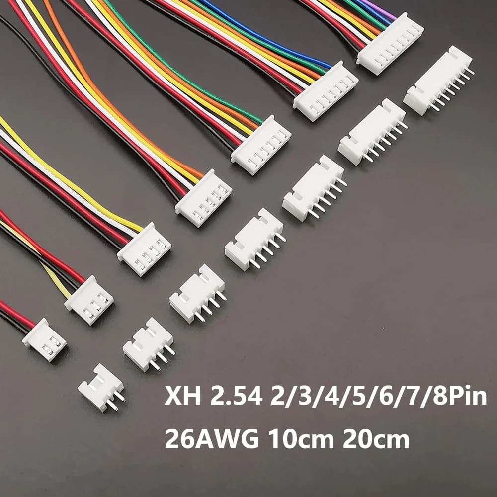 5set JST XH2.54 XH 2.54mm connettore cavo 2/3/4/5/6/7/8 Pin maschio e femmina presa 10cm 20cm lunghezza filo 26AWG