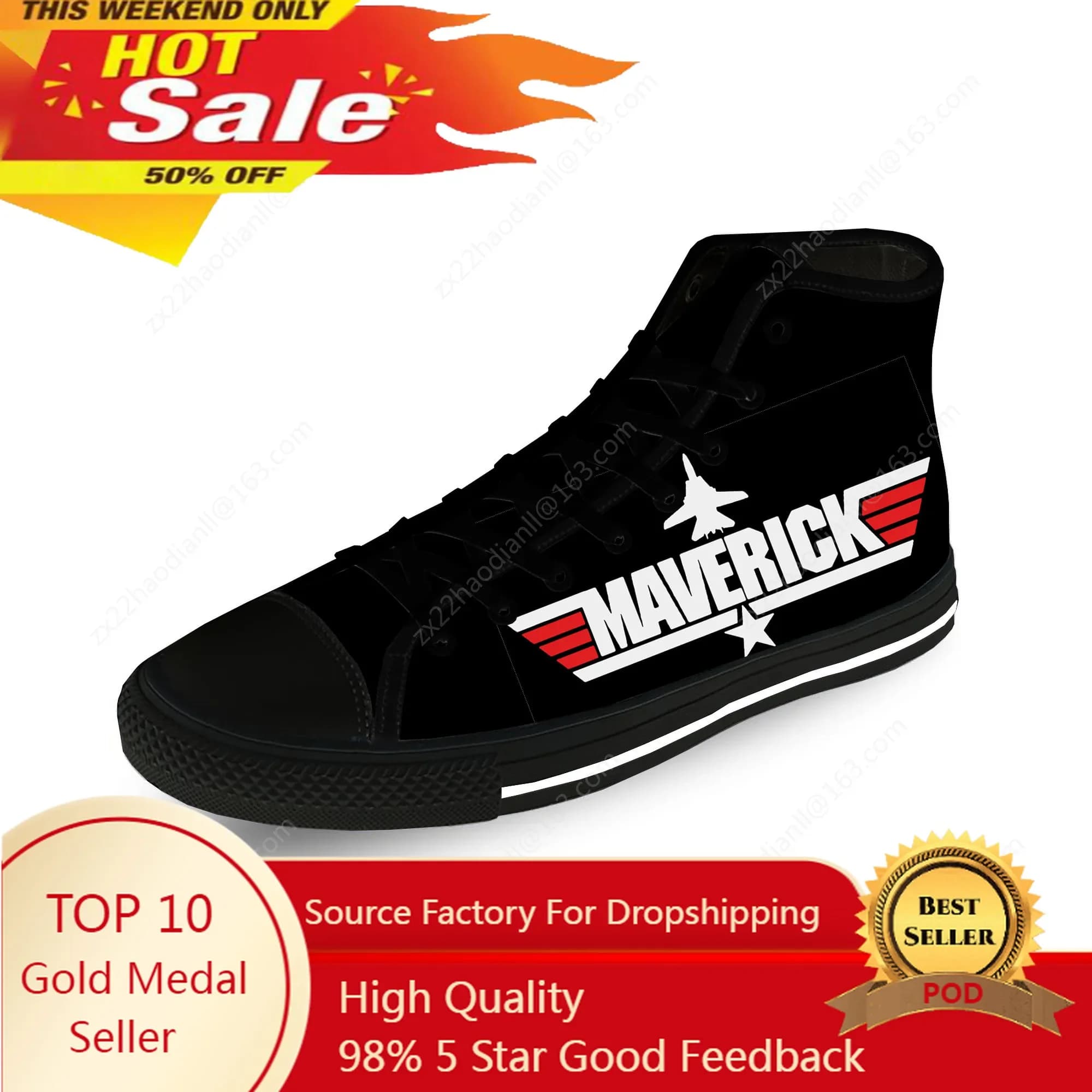 Top Gun Maverick High Sneakers Men Women Casual Shoes for Teens Running Shoes 3D Printing Light Shoe Breathable