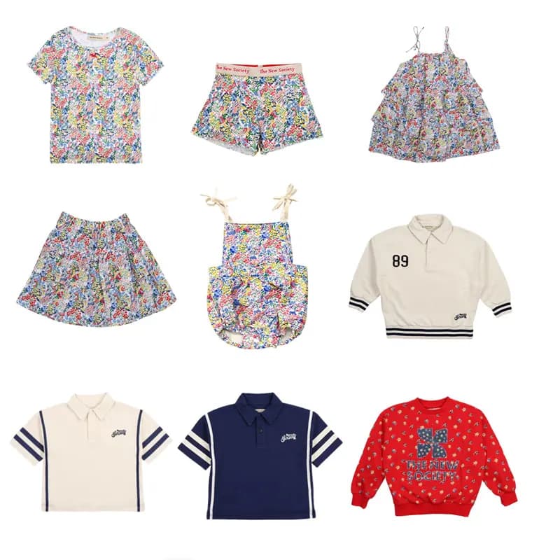 Set di T-shirt per Bambini SS26 TNS, Magliette per Ragazzi e Ragazze con Stampa Carina, Top a Maniche Corte e Pantaloncini, Abbigliamento per Bambini