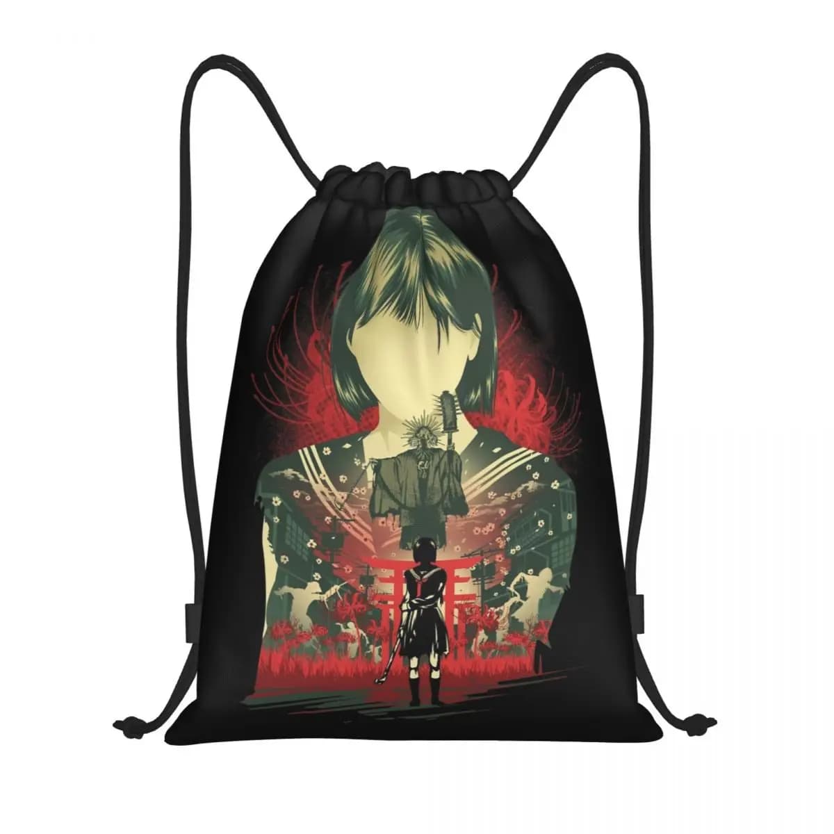 Gioco horror Silent Hill F Zaino con coulisse Palestra Sport Sackpack Borse a corda Hinako Shimizu resistenti all'acqua per la corsa