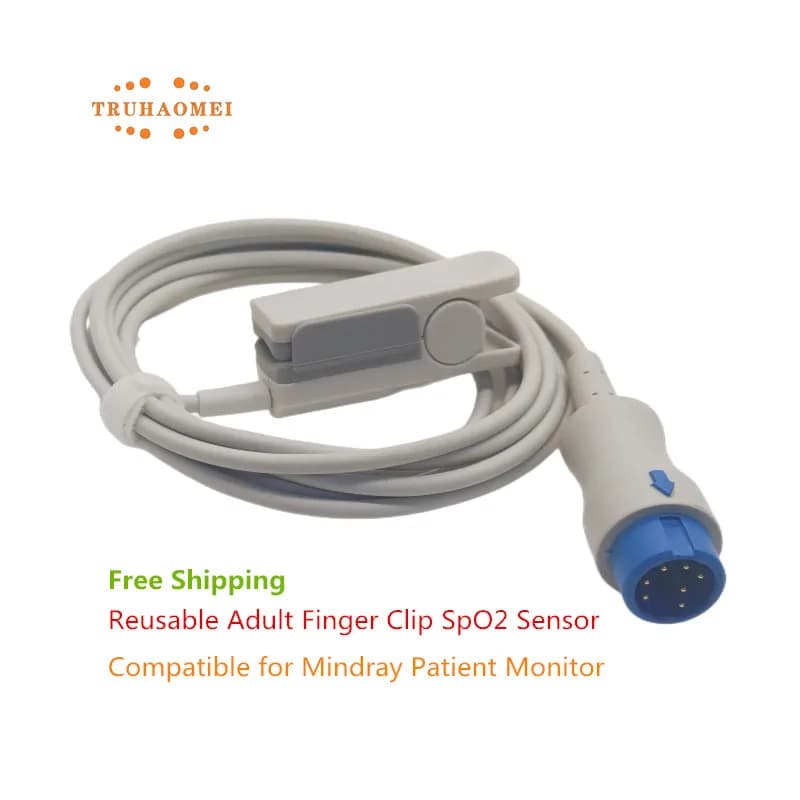 Compatible with Mindray 7 Pin Beneview T5 T8 iPM Reusable SPO2 Sensor Impulse Mindray Tech Oximeter Probe for heart rate Infants for adults