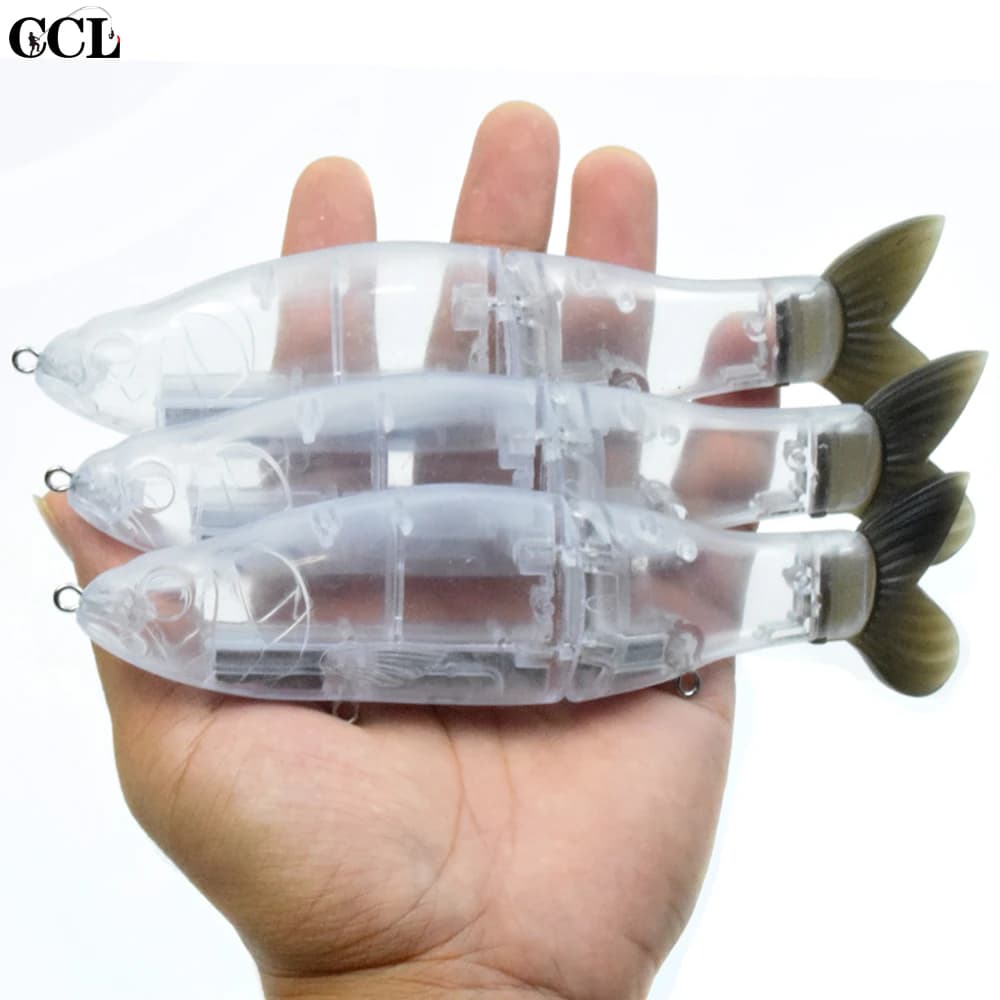 CCLTBA 6.5 inches Megnetic Weight Not Painted Glide Fishing Rectangular bait In White Transparent Coda Soft Slide Swimbait Fishing Equipment