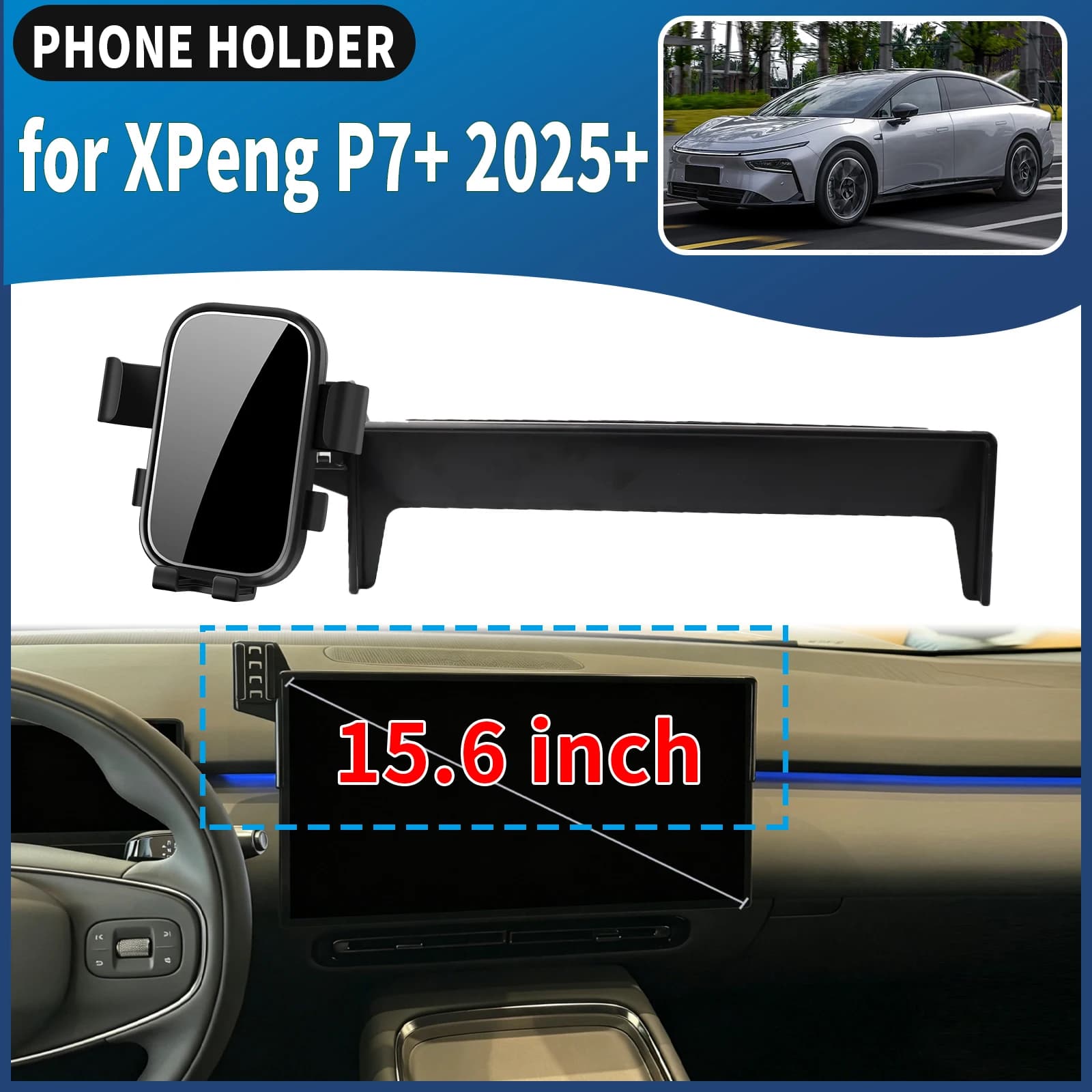 Supporto per telefono da auto specifico per XPeng P7+ 2025 2026 2027, accessori per navigazione GPS con installazione facile