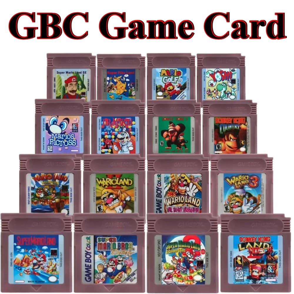 English GBC 16 Bit Game Video Game Cartridge Console16 Bit Game Card Land Donkey Kong Land 2 Yoshi for GBC USA Version