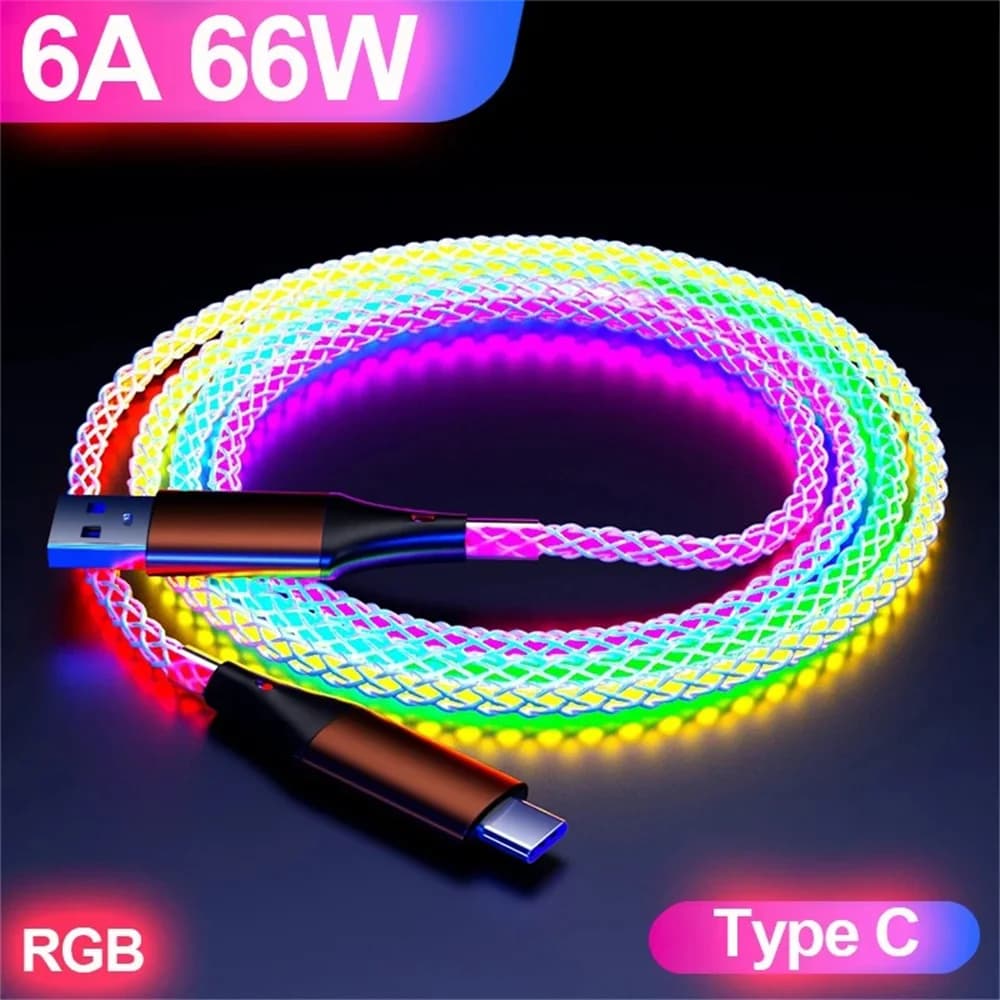 Cavo USB C da 66W 6A per ricarica rapida, da Tipo C a Tipo C, cavo dati per iPhone 16, Samsung, Xiaomi, Huawei, cavo per ricarica rapida.