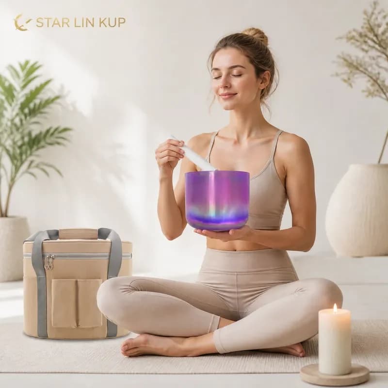 STAR LIN KUP Frosted Quartz Crystal Singing Bowl 7 Chakra Sound Healing Instrument for Meditation Yoga Reiki Therapy