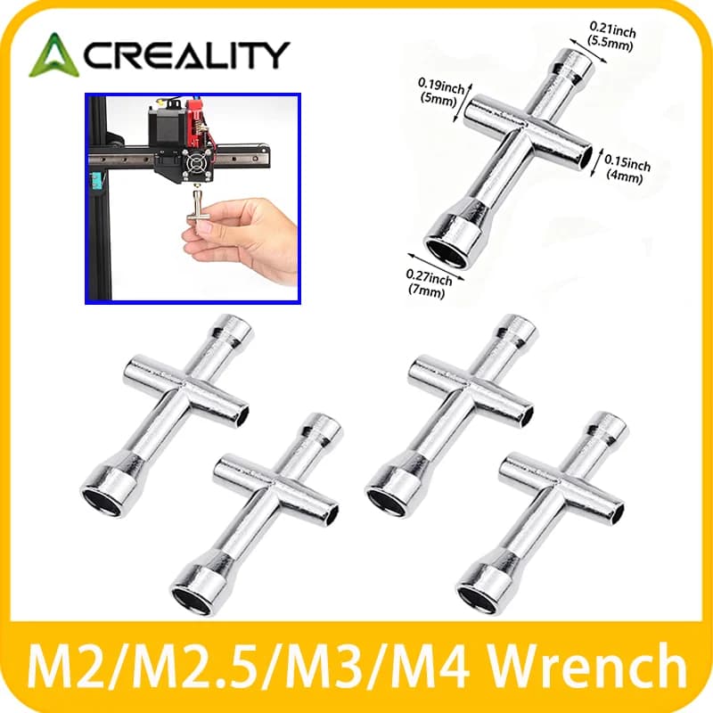 Chiave esagonale a croce 4 in 1 per viti M2 M2.5 M3 M4 per stampanti 3D Creality Ender3/5, X1 P1 A1, mini chiave per ugelli