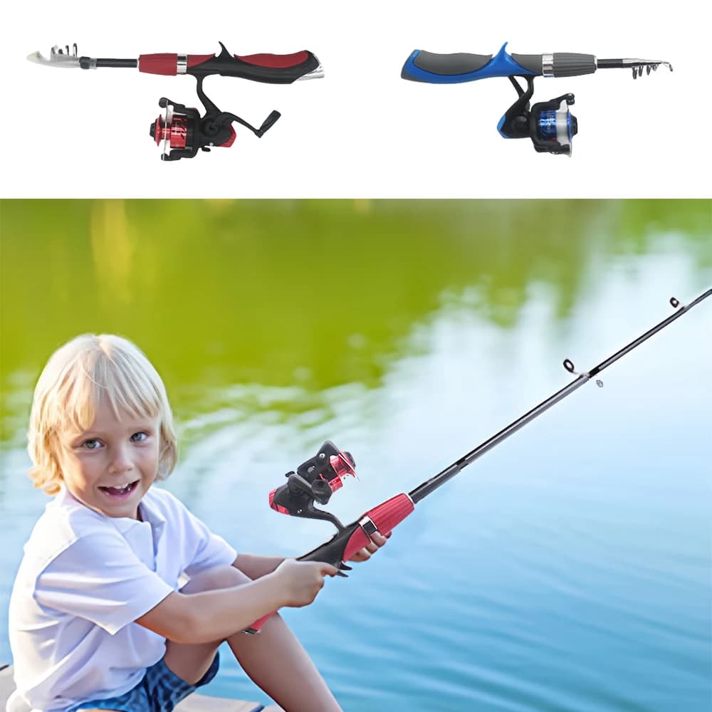 Children's fishing rod set Fishing rods Children's fishing rods Children's telescopic fishing rods with spinning reel baits Salt water fresh water