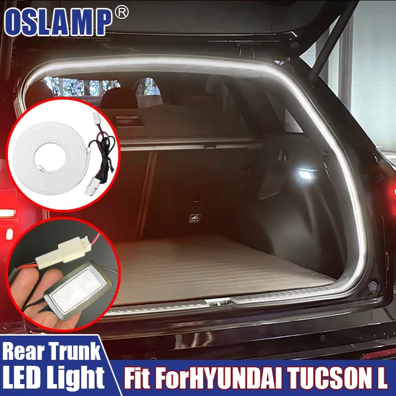 Barra luminosa a LED bianca per bagagliaio posteriore, adatta per HYUNDAI Tucson L, striscia luminosa decorativa per interni auto.