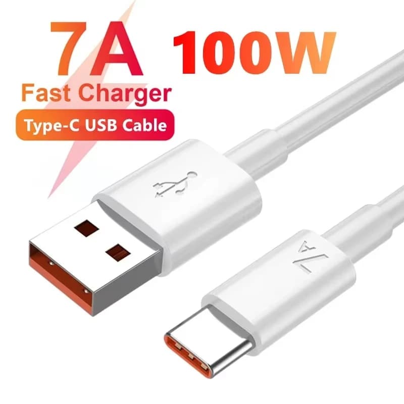 Cavo USB tipo C da 100 W 7A Cavo di ricarica rapida per iPhone Huawei Samsung Xiaomi 17 Redmi Cavo dati per caricabatterie USB C per telefono cellulare