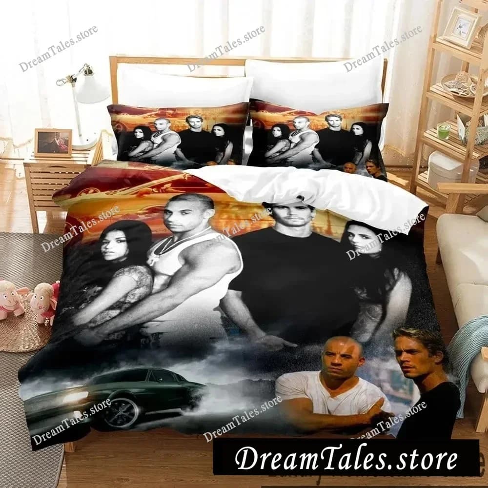 3D Print Fast and Furious Bedding Set Boys Girls Twin Queen King Size Duvet Cover Pillowcase Bed Boys Adult Home Textileextile