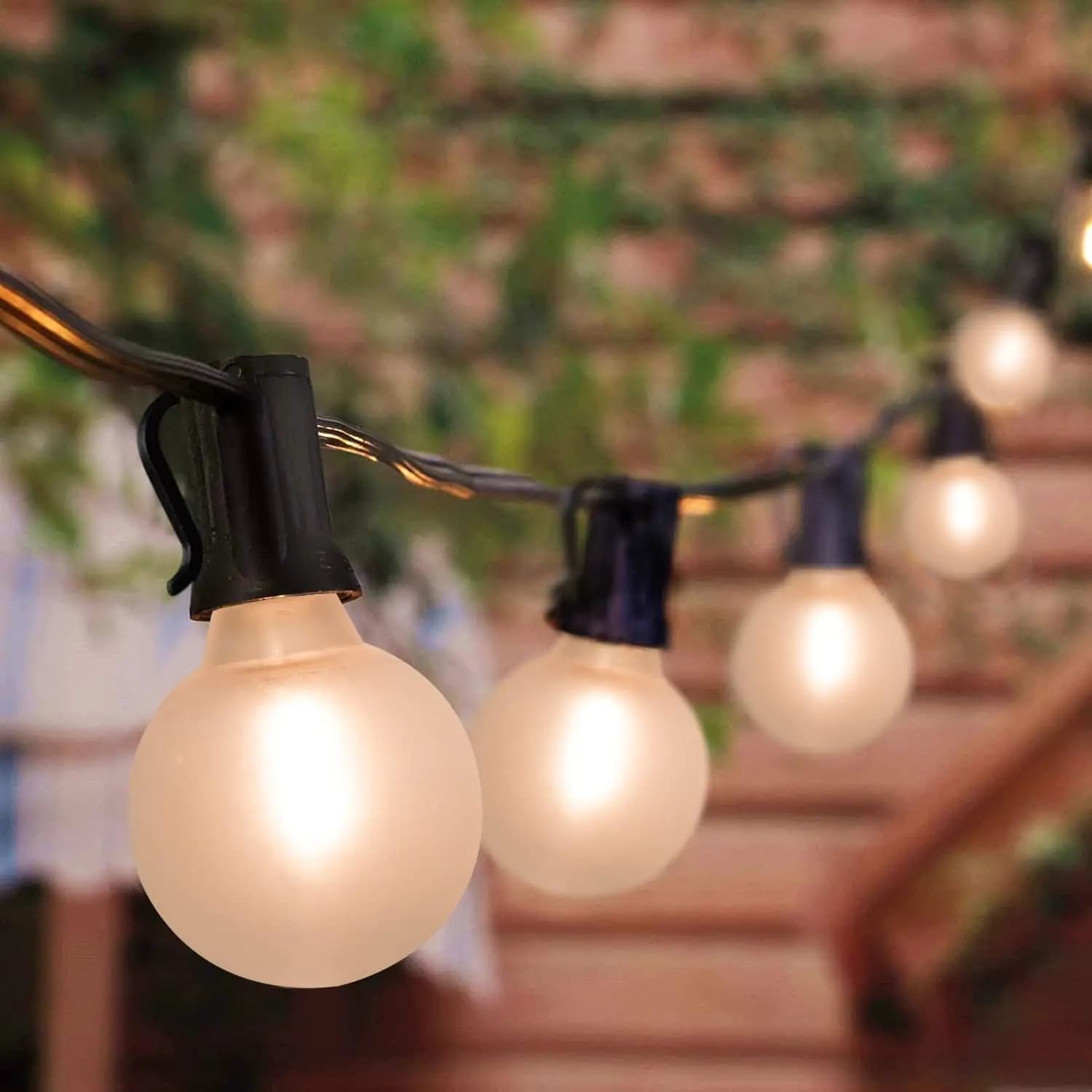 Luci a stringa LED impermeabili da esterno da 15 metri con 52 lampadine infrangibili, collegabili per matrimoni, feste, Natale e decorazioni da giardino