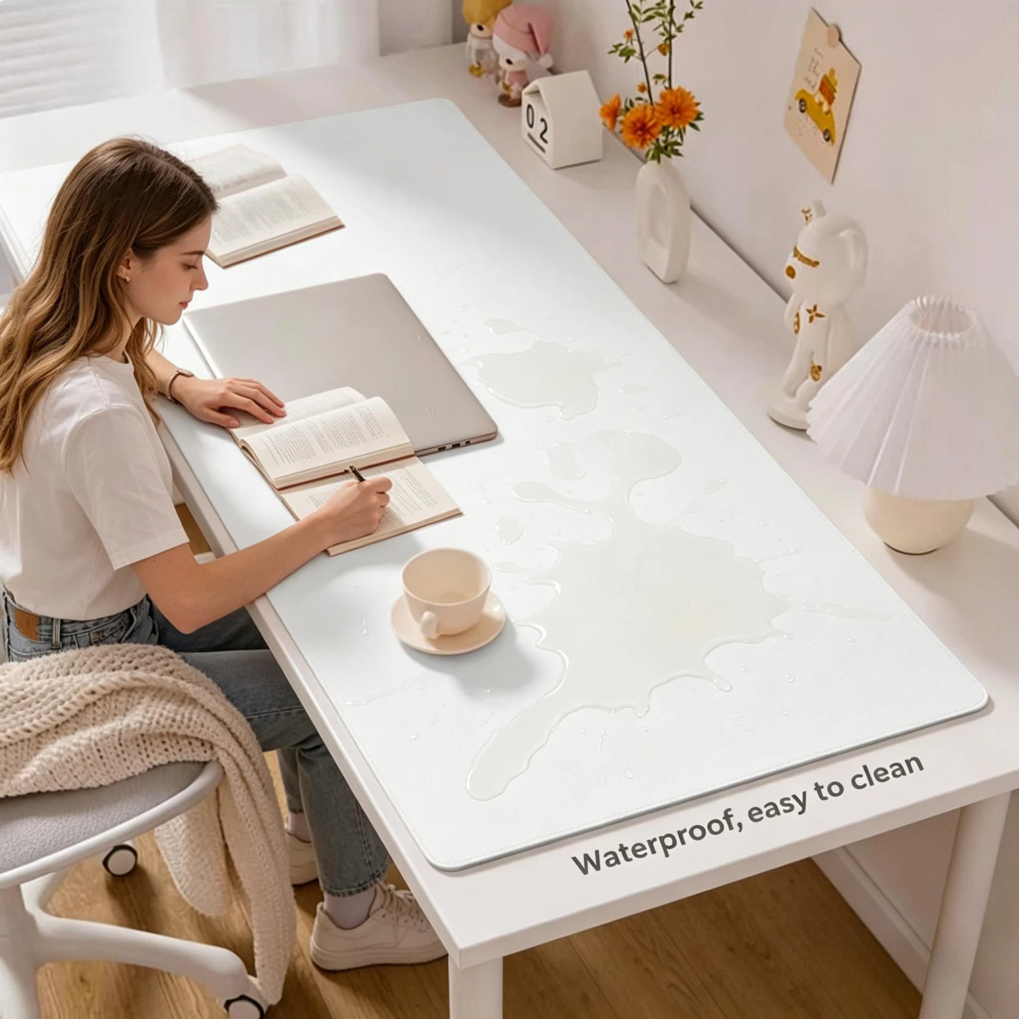 Large Size Leather Desk Pad Waterproof Oil-proof Anti-slip Gaming Mouse Mat Office Desk Protector Ins Style Desktop Mat for Home
