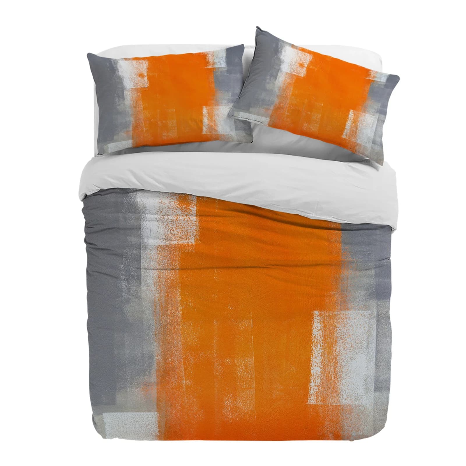 Copripiumino con texture astratta arancione grigio pittura a olio con federa Set biancheria da letto 3 pezzi Copripiumino Letto matrimoniale Tessili per la casa