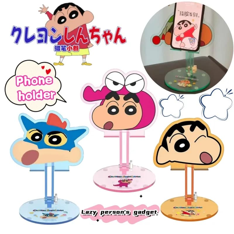 Crayon Shin-chan nuovo supporto per tablet per telefono cellulare in acrilico multifunzionale telaio di supporto per angolo di regolazione pigro da tavolo telescopico