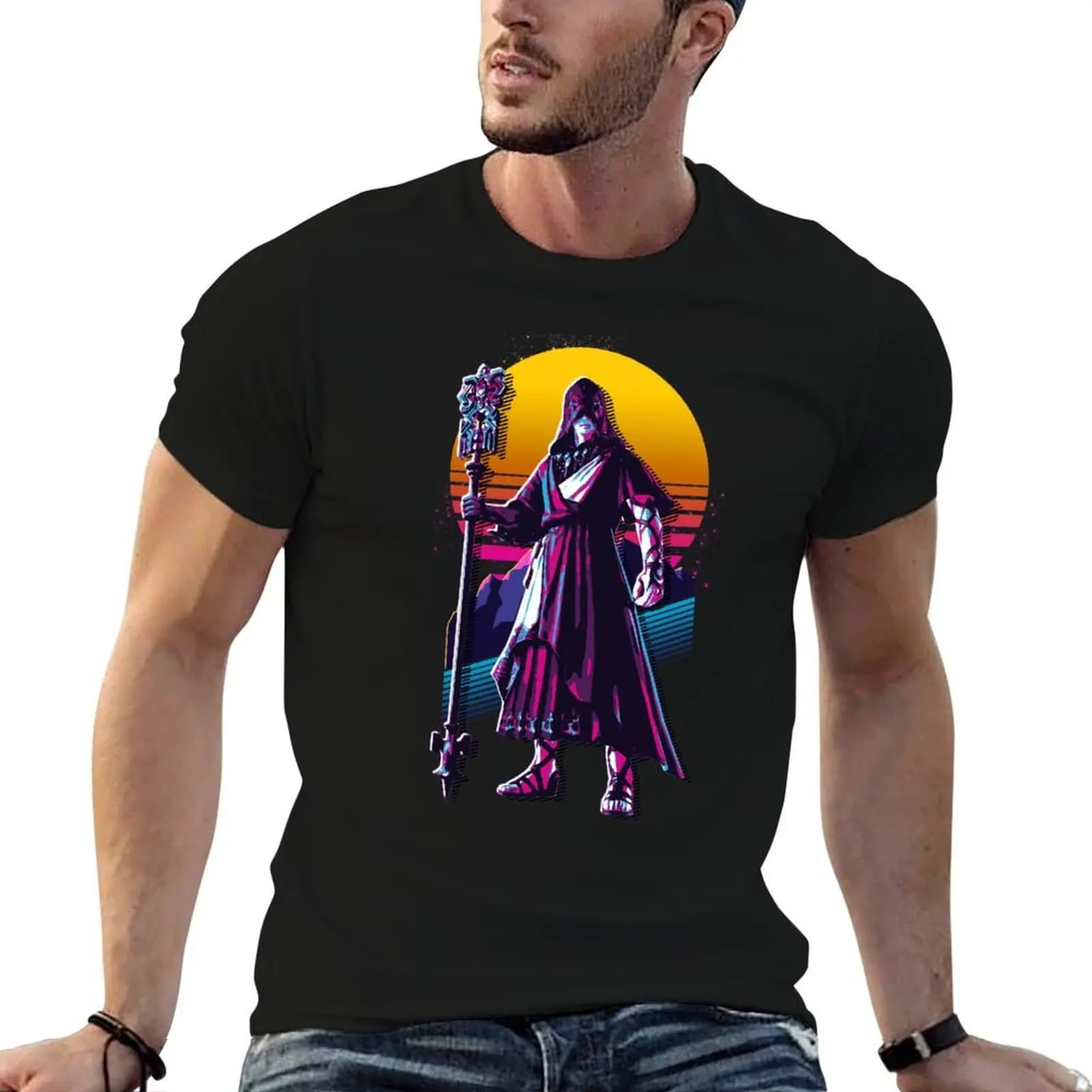 G'raha Tia - FFXIV *80s retro* T-shirt da uomo in cotone, t-shirt morbide da uomo, t-shirt slim fit da uomo, t-shirt in cotone
