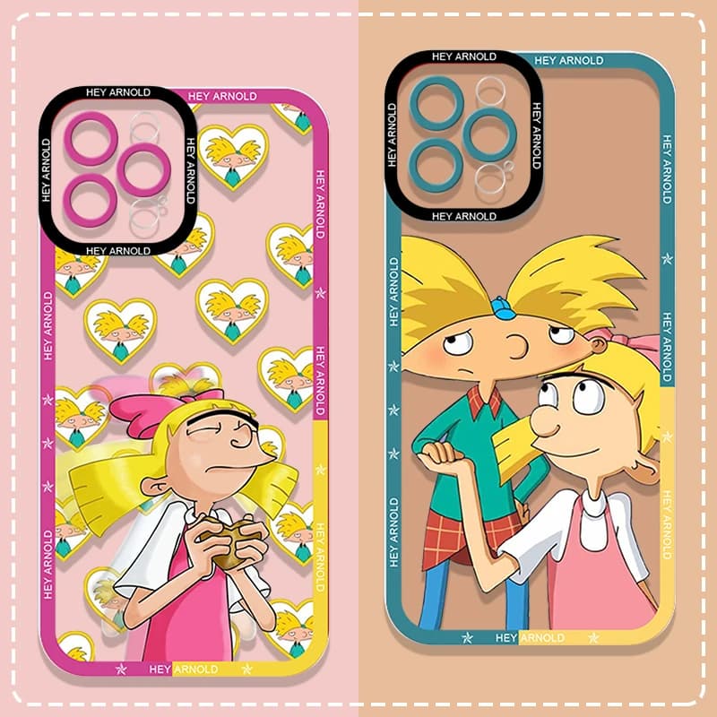 Ehi A_Arnolds Coppia di cartoni animati Custodia per telefono per Xiaomi 13T 14T PRO Custodie per Redmi Note 14 Pro 13 12 Poco F5 X3 Lite 5G Cover trasparente