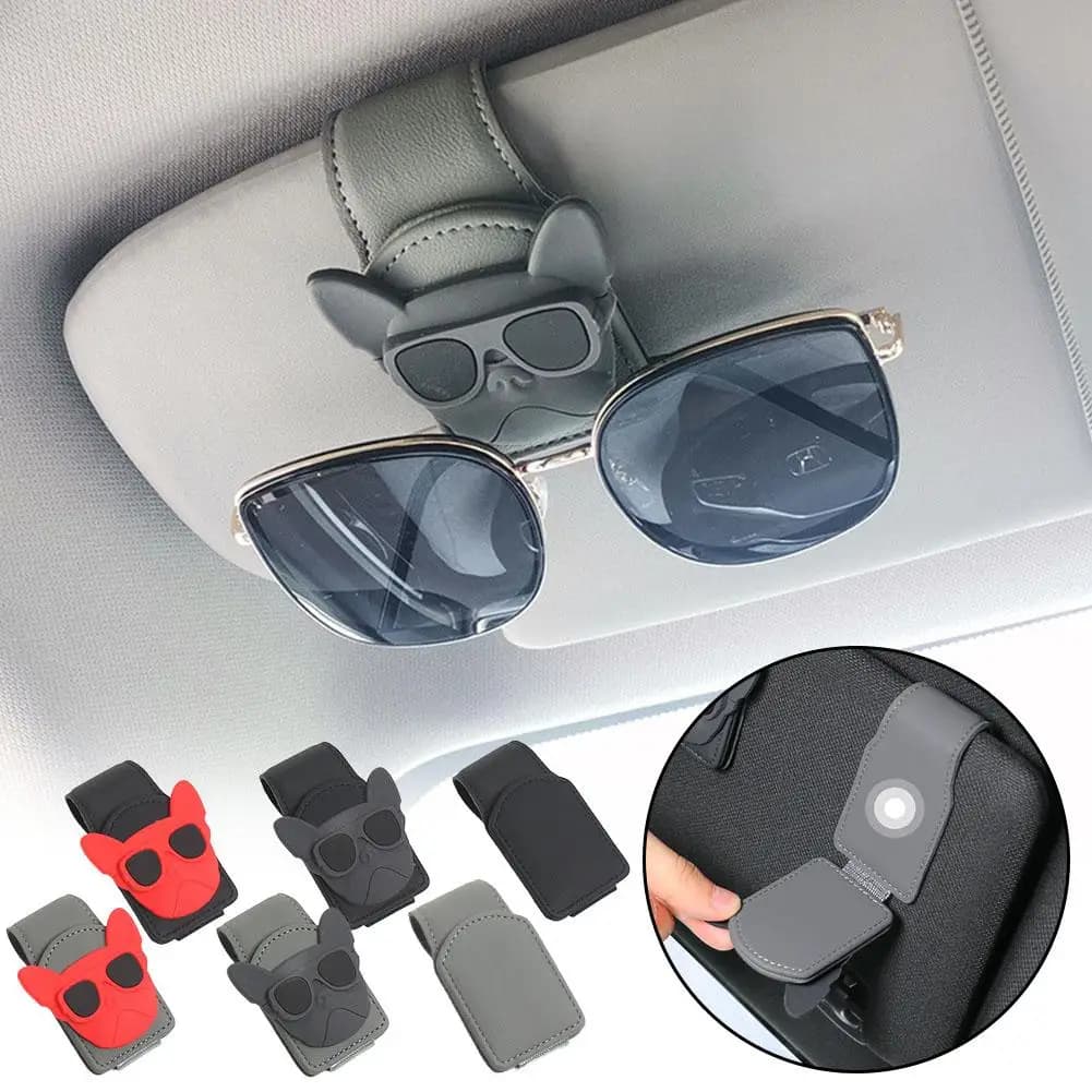 Car funny cartoon panda glasses clip visor for auto holders multifunctional sunglasses paper artifact creative clip ticket for puppies B6A0