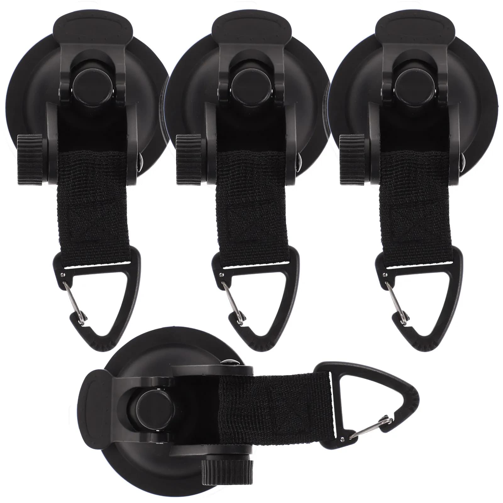 4Pcs Strong Suction Cup Hooks for Tent Tarp Secure Hold Heavy Duty Outdoor Clips Compact Lightweight Easy to Carry
