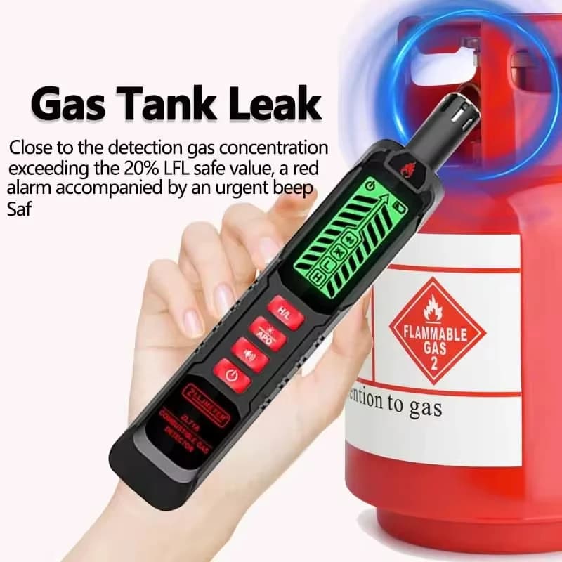 Rilevatore di fughe di gas Rilevatore di gas combustibile ricaricabile 50-10000ppm Allarme sonoro e schermo Mini rilevatore di gas per metano naturale