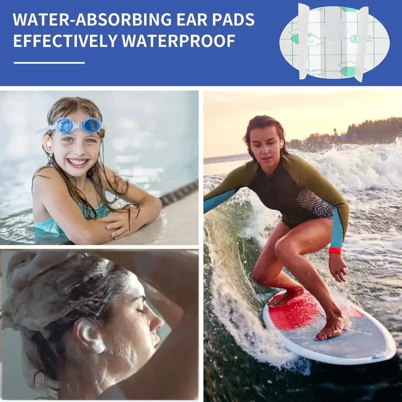 50 waterproof earplugs, ear protectors, suitable for swimming, surfing, snorkeling, and other water sports, waterproof earplugs
