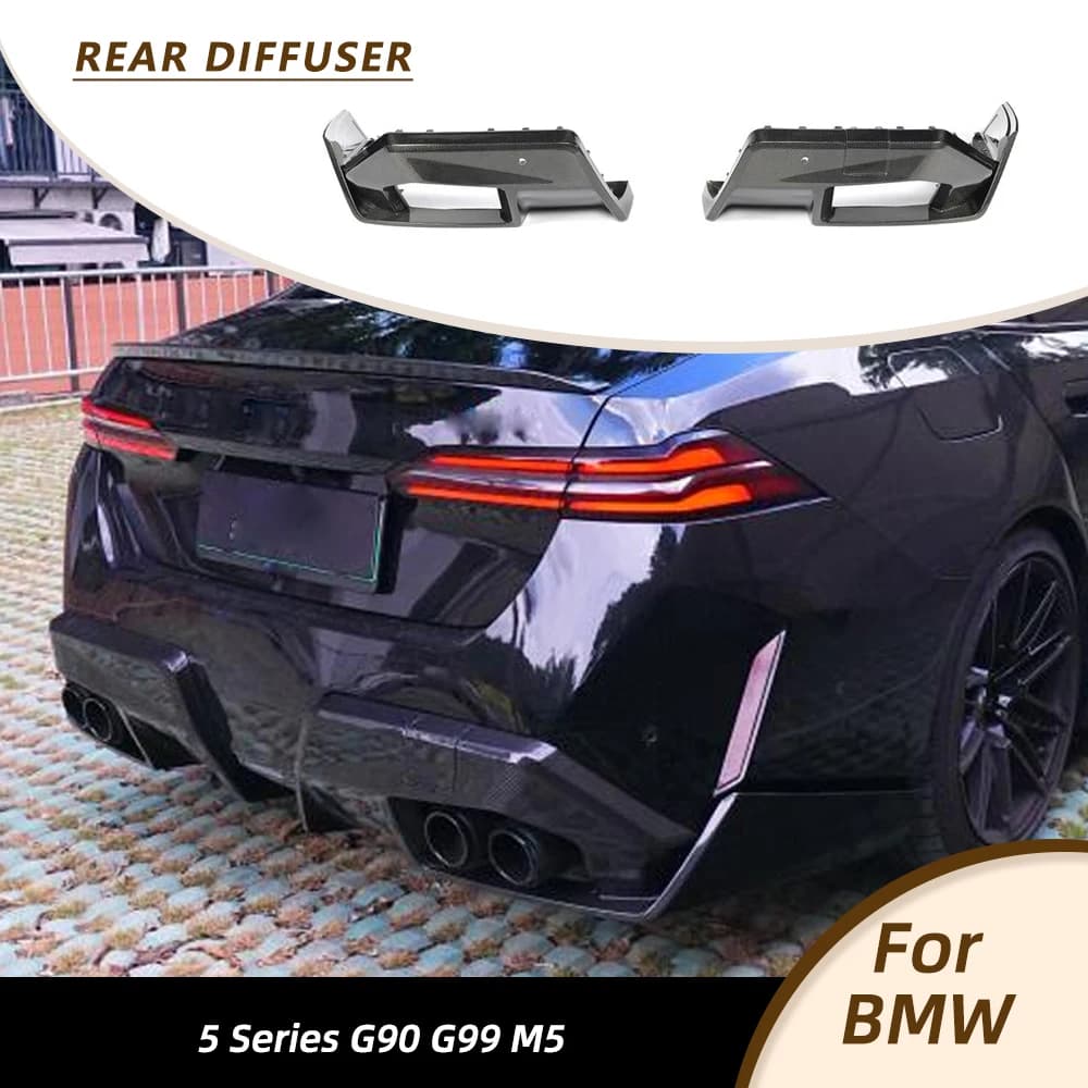 Car Rear Bumper Diffuser Lip Spoiler For BMW 5 Series G90 G99 M5 2024 2025 Car Rear Diffuser Splitters Body Kits Carbon Fiber