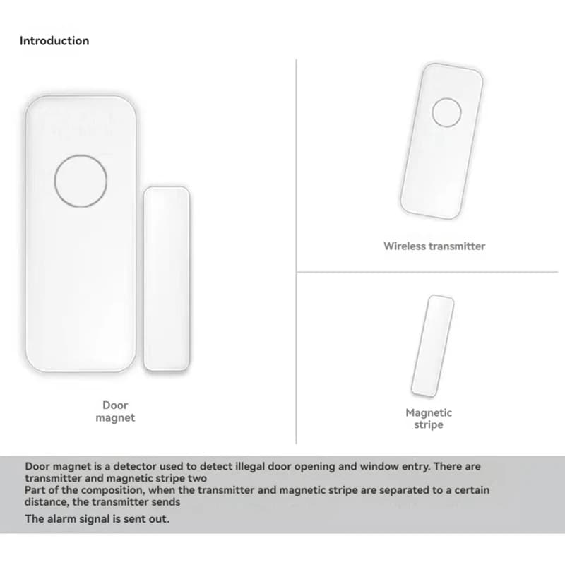 Sensori wireless per porte e finestre 433 Mhz per sistemi di allarme di sicurezza domestica Kit di allarme antifurto domestico