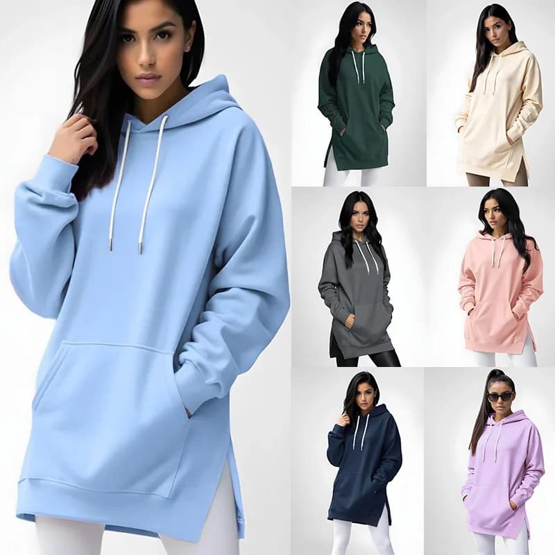 Felpe con cappuccio Cappotti Donna Felpe solide Giacca Tasca con coulisse Con cappuccio Leggero elasticizzato Allentato Casual Office Lady 2025 Primavera Autunno