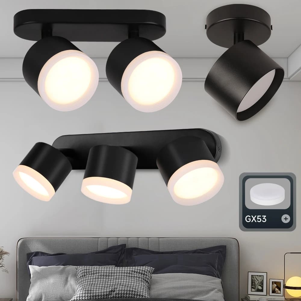 Faretti multi-testa Girevoli GX53 Luci Lampadina sostituibile Faretto da soffitto per soggiorno Cucina Corridoio 110V 220V
