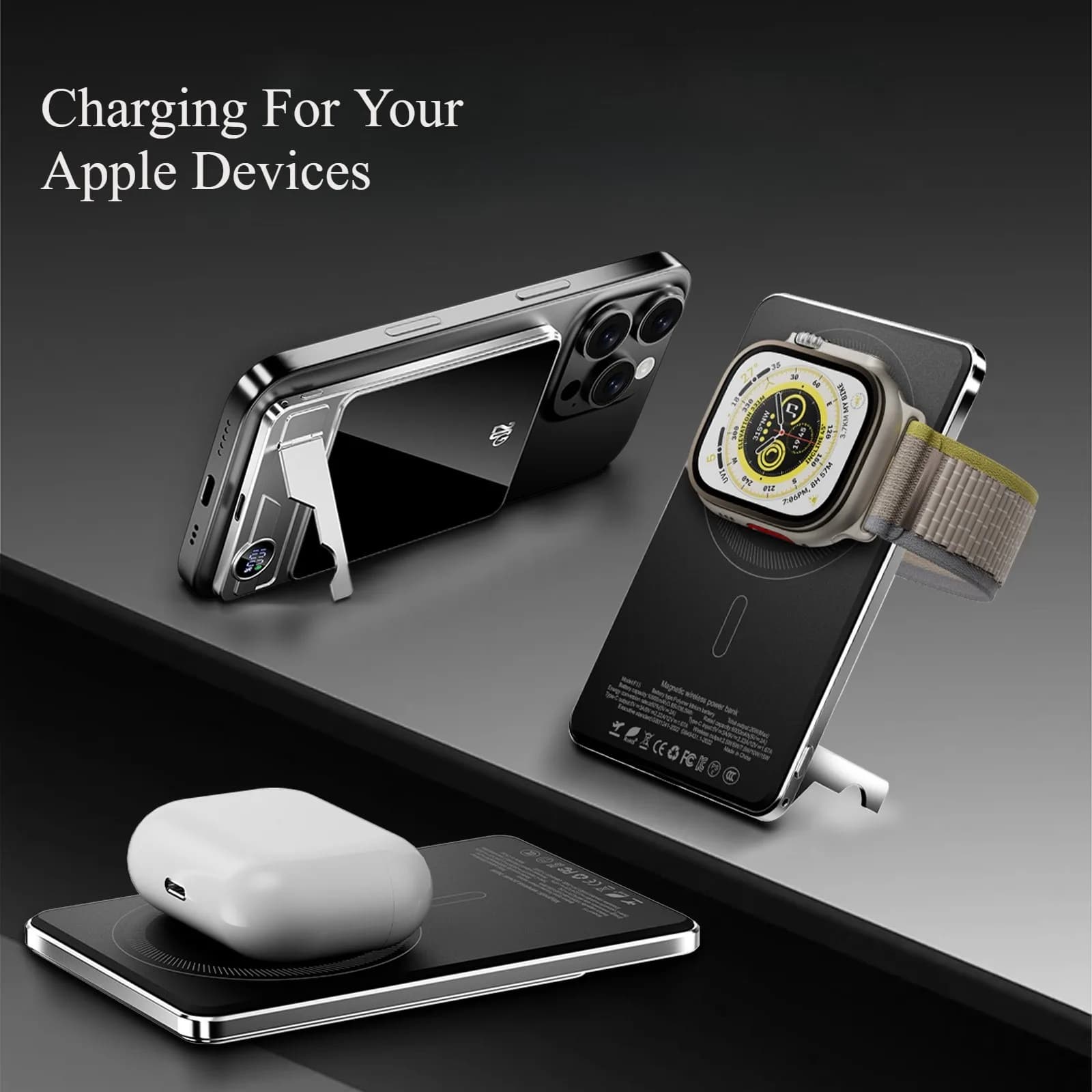 Power Bank ultra sottile a ricarica rapida da 20 W per batteria portatile con caricabatterie wireless magnetico MagSafe per iPhone Samsung Xiaomi iWatch