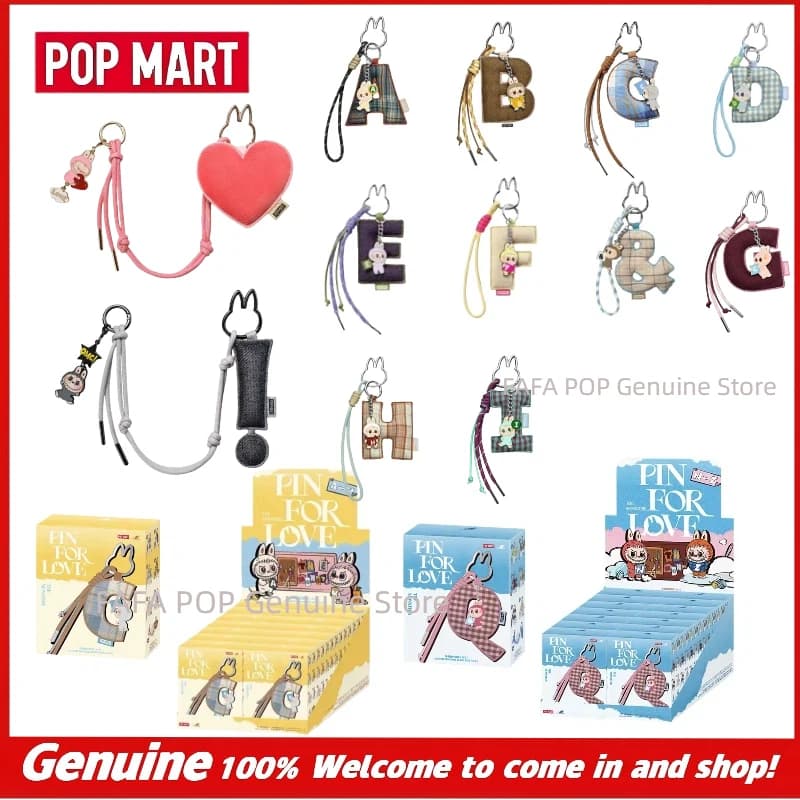 Nuovo Originale POPMART THE MONSTERS PIN FOR LOVE Series Letter Pendant Blind Box Labubu Portachiavi Carino Ciondolo per Borsa Anime