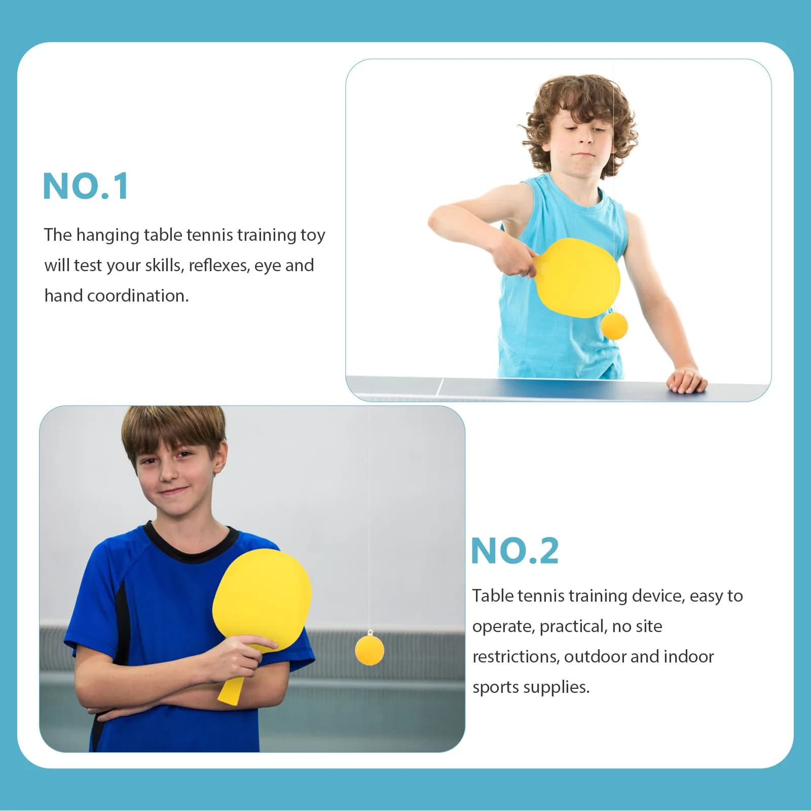 Set da 1 Pezzo: Dispositivo di Allenamento da Ping Pong Sospeso per Adulti, per Pratica Indoor e Outdoor, con Palla Rimbalzante e Set di Racchette