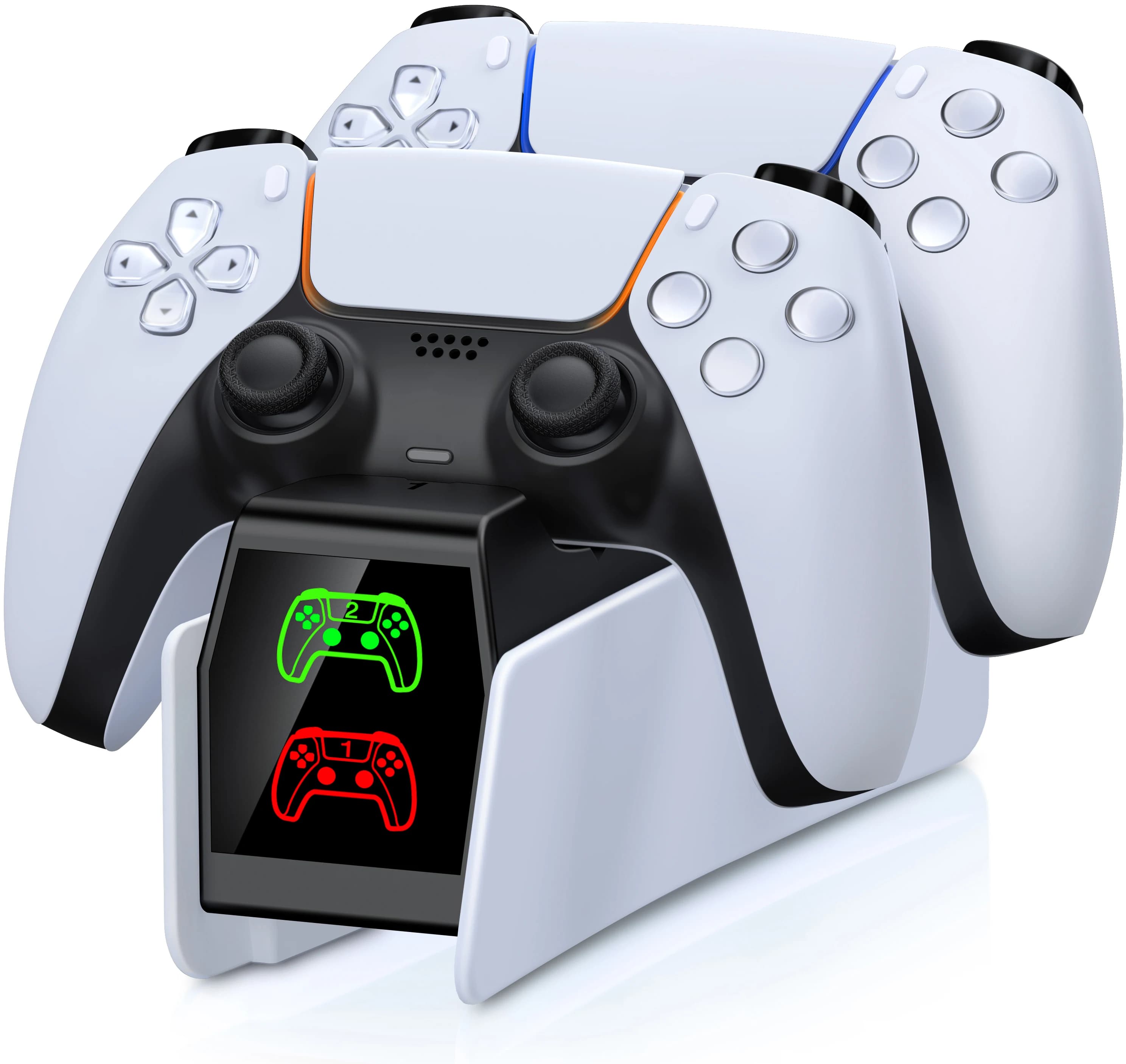 Stazione di Ricarica per PS5/PS5 Pro/PS5 Slim - Dock di Ricarica Rapida Doppio per 2 Controller, Supporto per Accessori Gaming con Indicatore LED