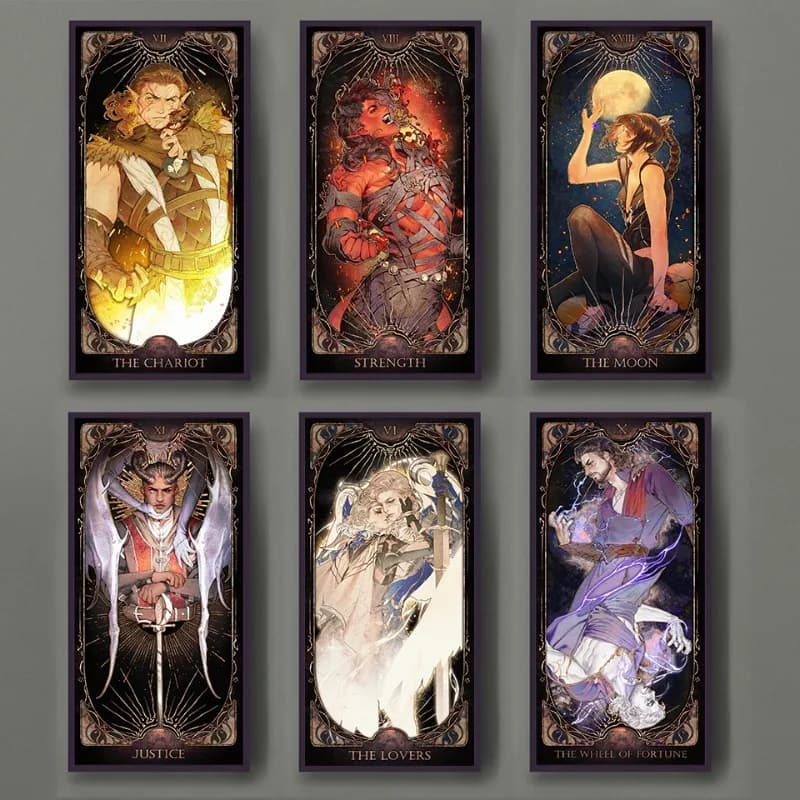 Poster su Tela del Videogioco Baldur's Gate 3 con Personaggi Fantasy Anime, Stampa Artistica da Parete, Decorazione per Casa, Regalo