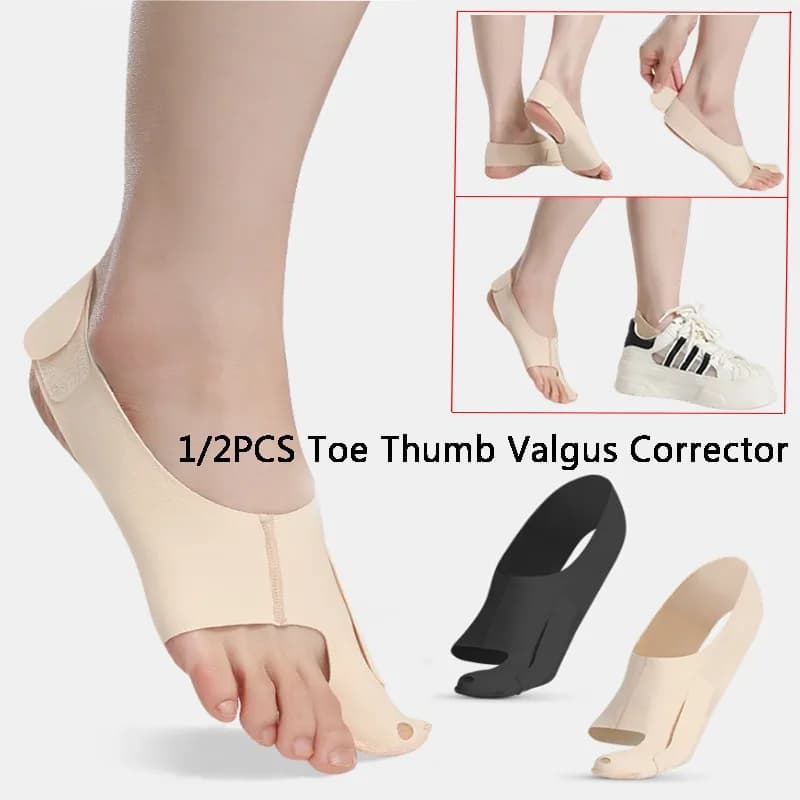 1/2 Pezzi Nuovo Correttore Regolabile per Alluce Valgo, Leggero, con Separazione delle Dita, Indossabile con Scarpe, Fascia per Caviglia