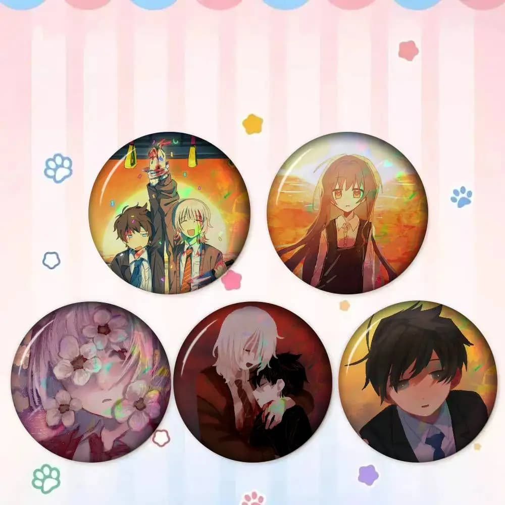 Anime S-Saihate Station Round Anime Brooches Cute Cartoon Badge Jacket Jeans Lapel Pin Gift Accessorie